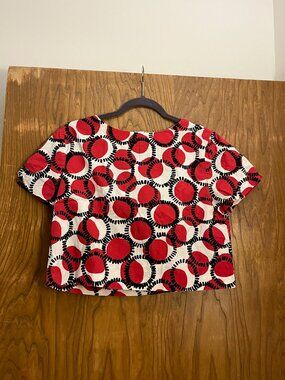 Kate Spade Red Circle Print Top